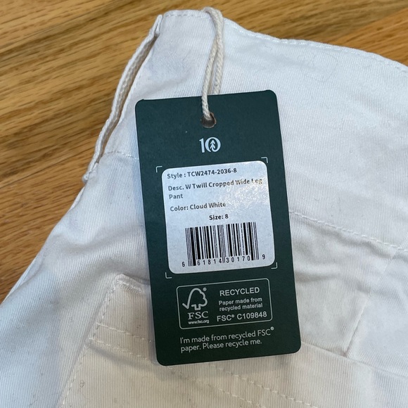 TenTree cropped wide leg pant NWT - Picture 2 of 6